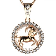 BG zlatý diamantový přívěšek Kozoroh 045 Růžové zlato 585 (30-90dní) Diamant lab-grown