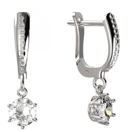 BG zlaté náušnice 1295 Bílé zlato - 585 Diamant