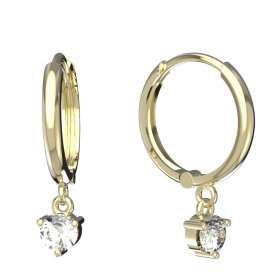 BG zlaté diamantové náušnice 782 Žluté zlato - 585 Diamant lab-grown