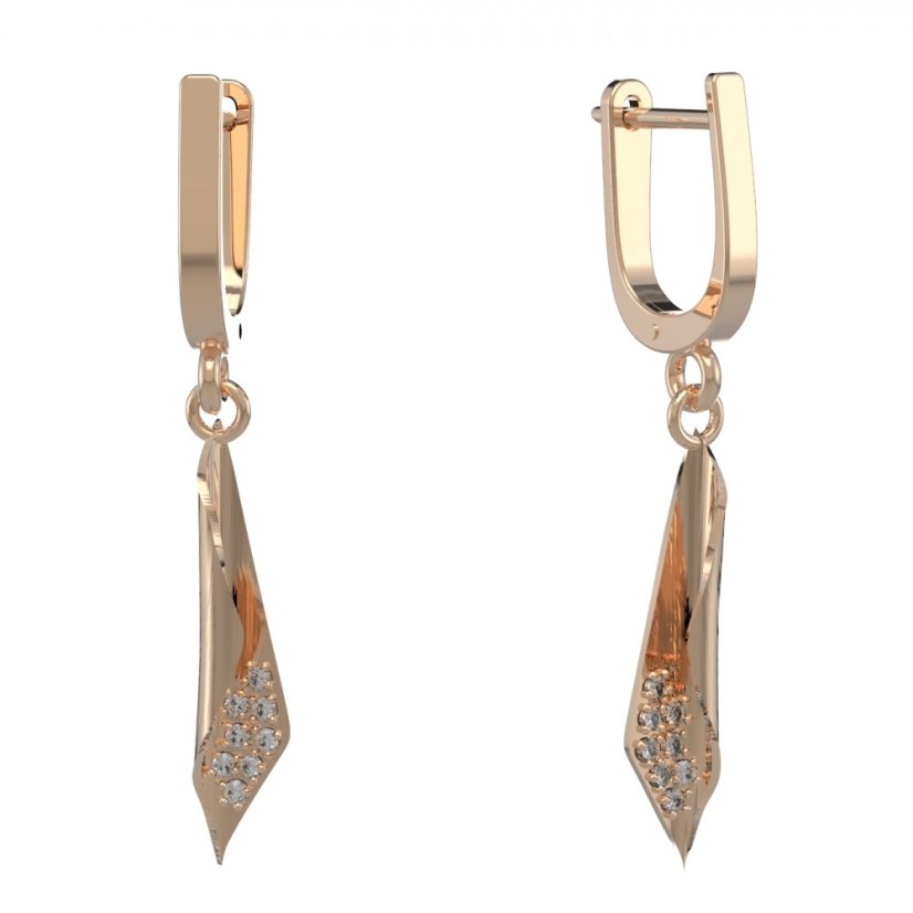 BG zlaté náušnice 1364 Růžové zlato 585 (30-90dní) Diamant