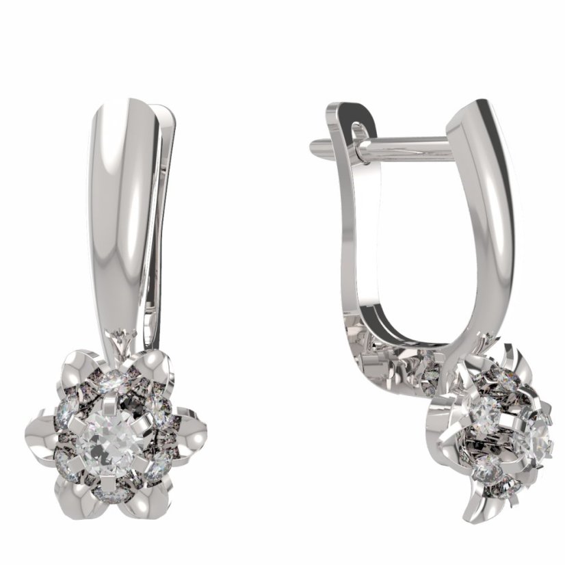 BG zlaté náušnice 878 Bílé zlato - 585 Diamant