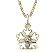 BeKid dětský zlatý přívěsek  1284 - vločka Žluté zlato - 585 Diamant