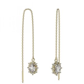 BG zlaté diamantové náušnice ovál - 953 Žluté zlato - 585 Diamant lab-grown