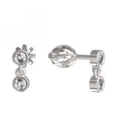 BG zlaté náušnice 789 Bílé zlato - 585 Diamant