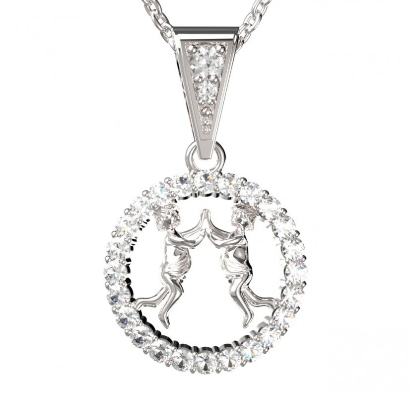 BG zlatý přívěšek Blíženci 052 Žluté zlato - 585 Diamant