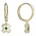 BeKid, Gold kids earrings -830 - Switching on: Circles 15 mm, Metal: Yellow gold 585, Stone: Green cubic zircon