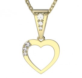 BG zlatý diamantový přívěšek srdíčko 1256 Žluté zlato - 585 Diamant lab-grown