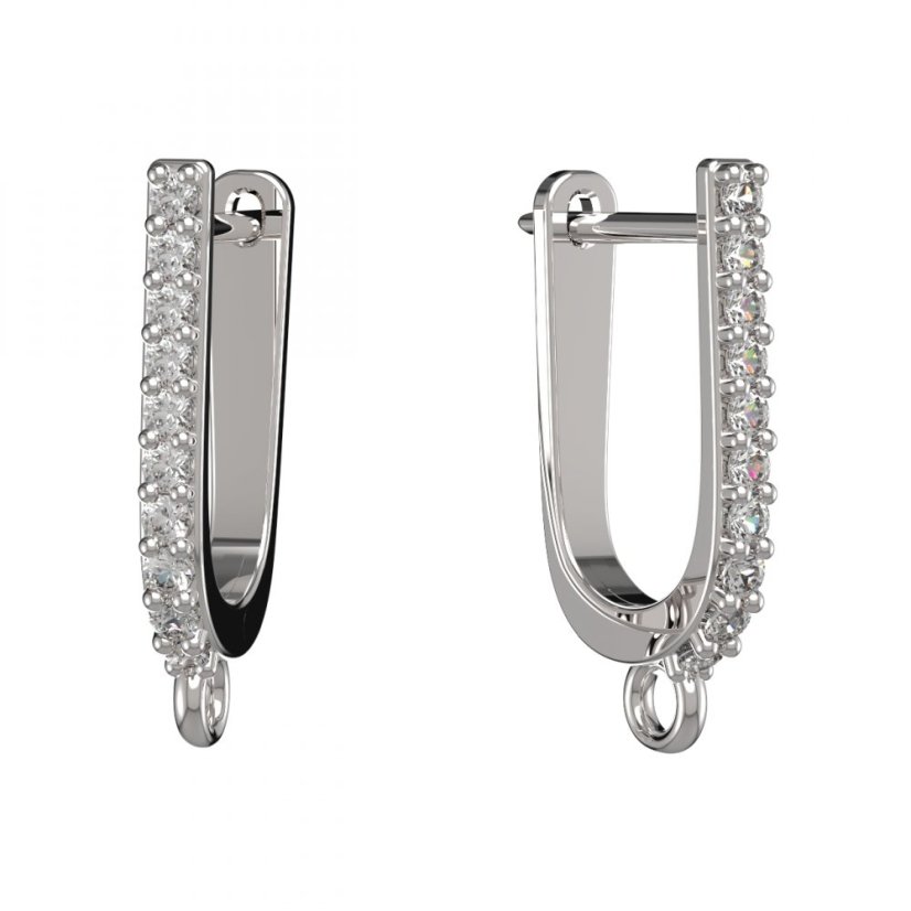 BG zlatý závěs dámské náušnice /92 Bílé zlato - 585 Diamant