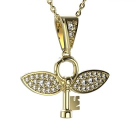 BG zlatý přívěšek HP02 Žluté zlato - 585 Bílý kubický zirkon