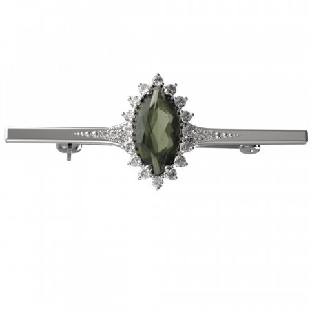 BG brooch 513K - Metal: Silver 925 - rhodium, Stone: Garnet