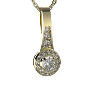 BG zlatý diamantový přívěšek 651 Žluté zlato - 585 Diamant lab-grown