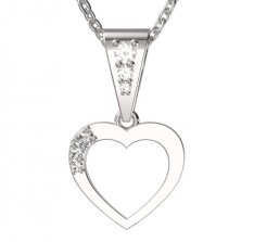 BG zlatý přívěšek srdíčko 1256 Bílé zlato - 585 Diamant