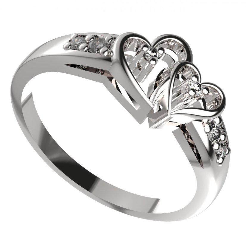 BG zlatý diamantový prstýnek 968 Bílé zlato - 585 Diamant lab-grown