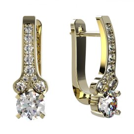 BG zlaté náušnice 639 Žluté zlato - 585 Diamant
