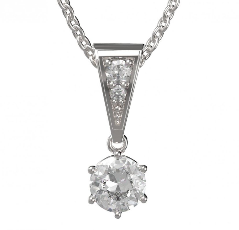 Zlatý přívěsek s diamantem, bílé zlato 585 – 1295 (ZD4412951)