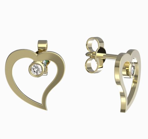 BeKid dětské náušnice 1565 Žluté zlato - 585 Diamant