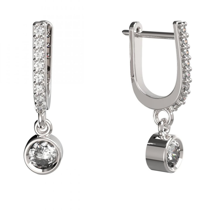 BG zlaté náušnice 770 Bílé zlato - 585 Diamant
