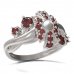 BG prsten s přírodní perlou 537-P - Kov: Stříbro 925 - rhodium, Kámen: Granát a perla