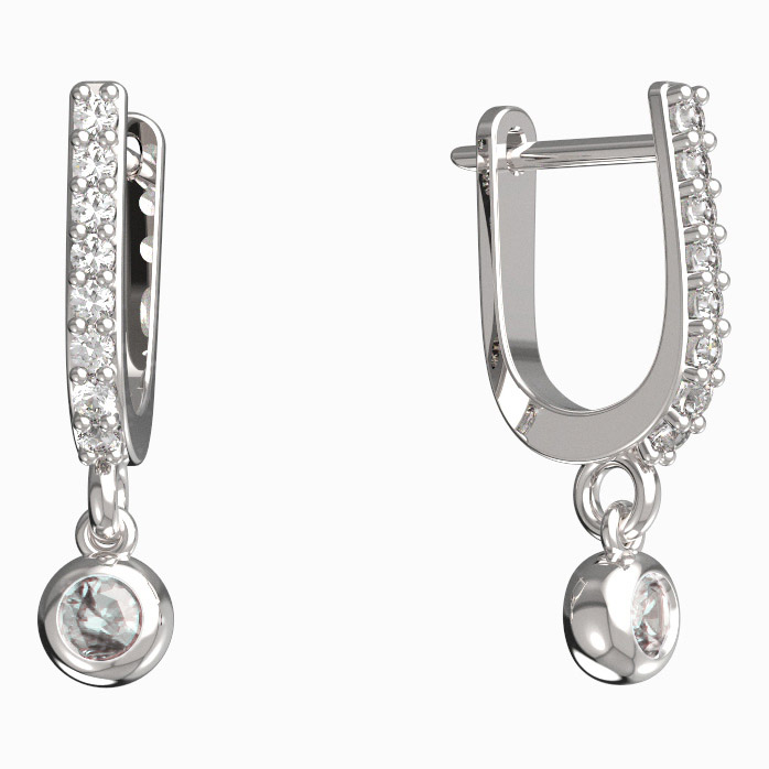 BeKid dětské náušnice 101 Bílé zlato - 585 Diamant