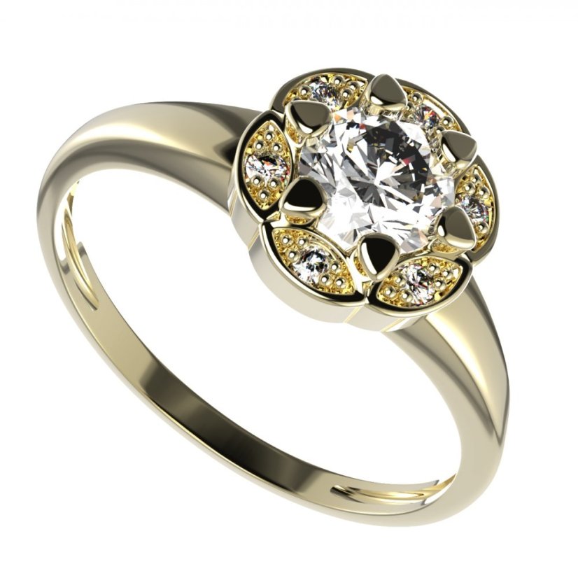 BG zlatý prstýnek 994 Žluté zlato - 585 Diamant