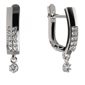 BG zlaté náušnice 1292 Bílé zlato - 585 Diamant