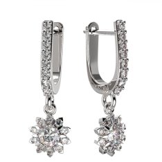 BG zlaté diamantové náušnice 987 Bílé zlato - 585 Diamant lab-grown