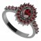 BG prsten 244-Z oválného tvaru - Kov: Stříbro 925 - rhodium, Kámen: Granát