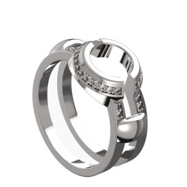 BG zlatý snubní prsten 666b Bílé zlato - 585 Diamant