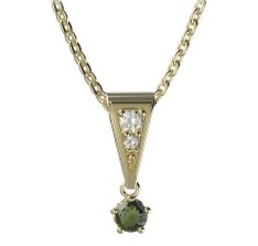 BG vltavín přívěšek 873 Žluté zlato - 585 Vltavín a diamant