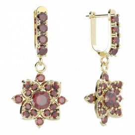 BG oválné náušnice 735-96 Stříbro 925 - pozlacené Granát