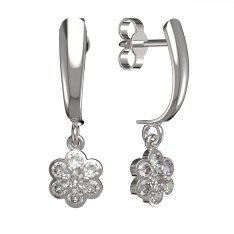 BG zlaté náušnice 866 Bílé zlato - 585 Diamant
