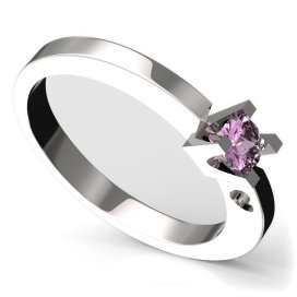 BG zlatý prstýnek 795 Bílé zlato - 585 Růžový kubický zirkon