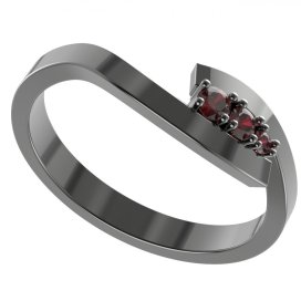 BG granátový prstýnek 1152 Stříbro 925 - ruthenium (30-90dní) Granát