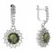 BG circular earring 096-84 - Metal: Silver 925 - rhodium, Stone: Moldavit and garnet