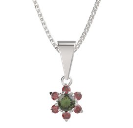 BG přívěšek 978 Stříbro 925 - rhodium Vltavín a granát