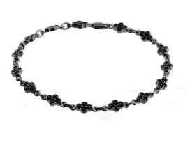 BG náramek český přírodní granát 200 Stříbro 925 - ruthenium (30-90dní) Granát