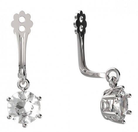 BeKid Gold earrings components I5 - Metal: White gold 585, Stone: Red cubic zircon
