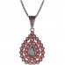 BG pendant drop stone 148-1 - Metal: Silver 925 - rhodium, Stone: Garnet