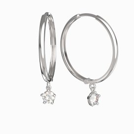 BG zlaté náušnice 874 Bílé zlato - 585 Diamant