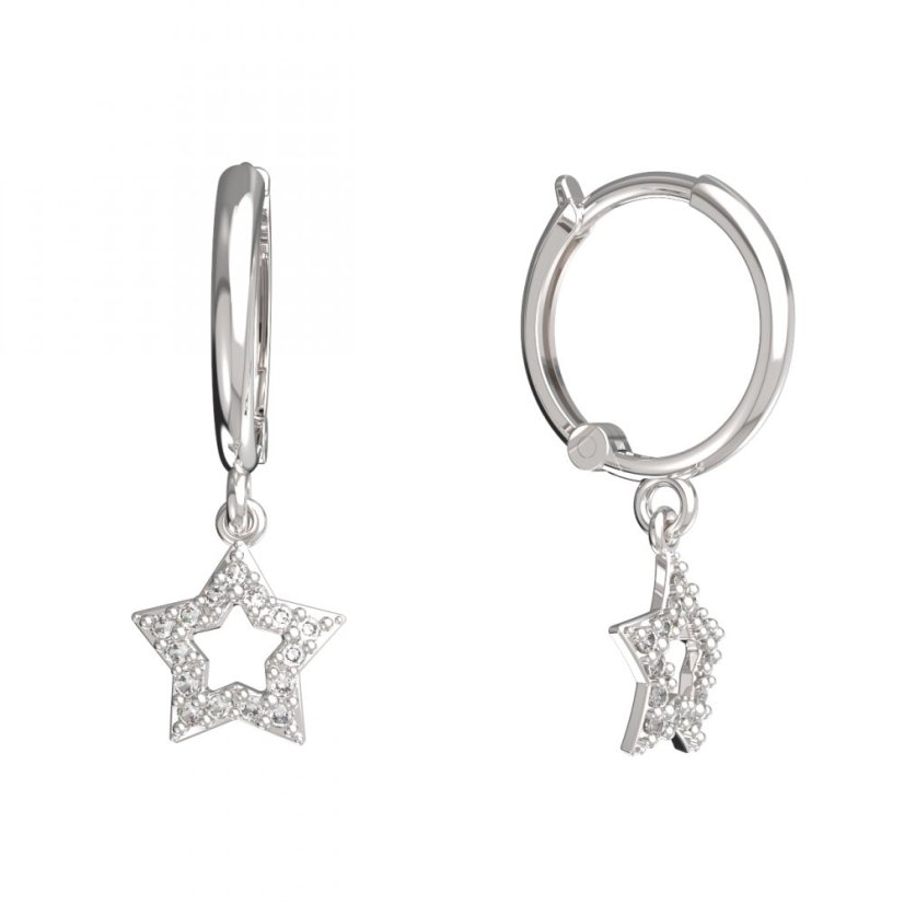 BeKid dětské náušnice hvězdička 826 Bílé zlato - 585 Diamant