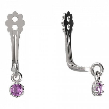 BeKid Gold earrings components I2 - Metal: White gold 585, Stone: Pink cubic zircon