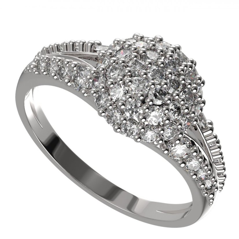 BG zlatý prstýnek 534G Bílé zlato - 585 Diamant