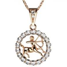 BG zlatý diamantový přívěšek Střelec 044 Růžové zlato 585 (30-90dní) Diamant lab-grown