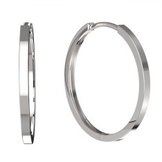 BG  zlaté náušnice 1339 - kruhy Bílé zlato - 585