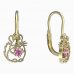 BeKid, Gold kids earrings -1192 - Switching on: Brizura 0-3 roky, Metal: Yellow gold 585, Stone: Pink cubic zircon