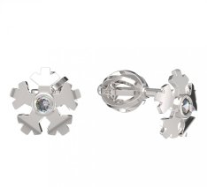 BeKid dětské zlaté náušnice 1284 -  vločka Bílé zlato - 585 Diamant