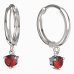 BeKid, Gold kids earrings -782 - Switching on: Circles 15 mm, Metal: White gold 585, Stone: Red cubic zircon