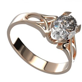 BG zlatý diamantový prstýnek 1466 Růžové zlato 585 (30-90dní) Diamant lab-grown