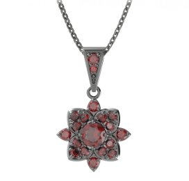 BG přívěs oválný 735-1 Stříbro 925 - ruthenium (30-90dní) Granát