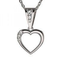 BG zlatý diamantový přívěšek srdíčko 1557 Bílé zlato - 585 Diamant lab-grown